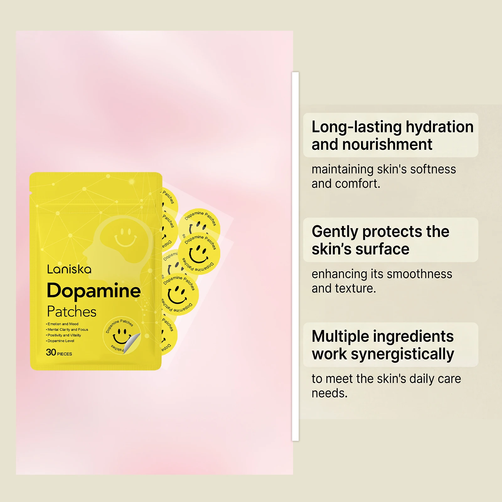 30 Stück Dopamin-Pflaster Vitalitäts-Boost Sofortige Stimmungs- & Konzentrationsverbesserung Konzentrationshilfe Wellness Körperpflege-Pflaster – Detail 5