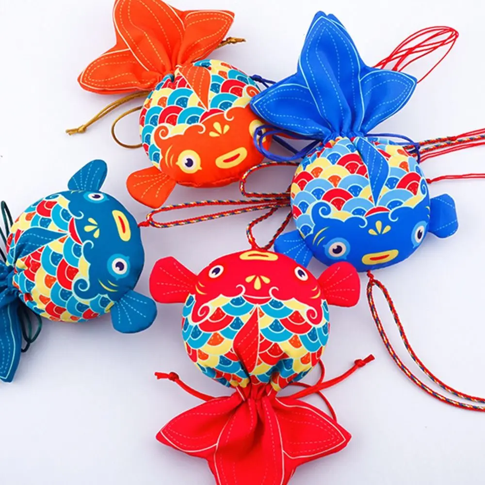 Fashion Koi Carp Fish Blessing Bag Jewelry Packaging Brocade Jewelry Bags Small Pouch Ethnic Style Coin Purse Car Hanging