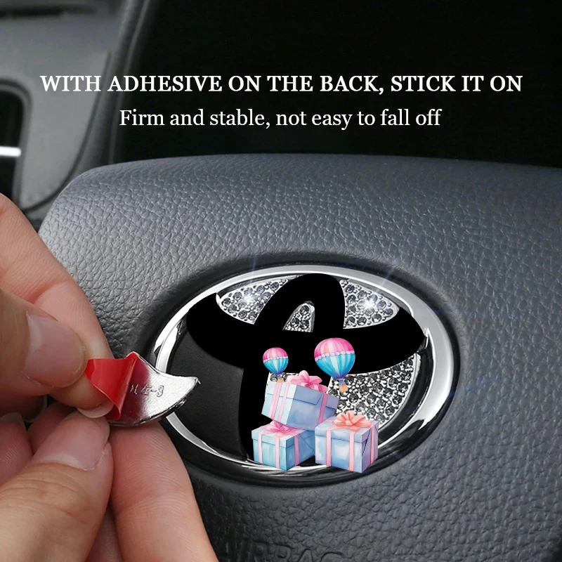 New Fits 1pc Car Steering Wheel Sticker Crystal Diamond Decal Fits For Chr Auris Raize Rav4 Yaris Cross Corolla Decorative Acc