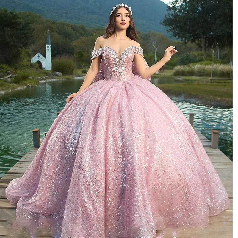 

High Quality Quinceneara Dress Organza With Embroidery Bead Ballgown Sleeveless V-Neck Prom Gown Customized Vestido De Noche