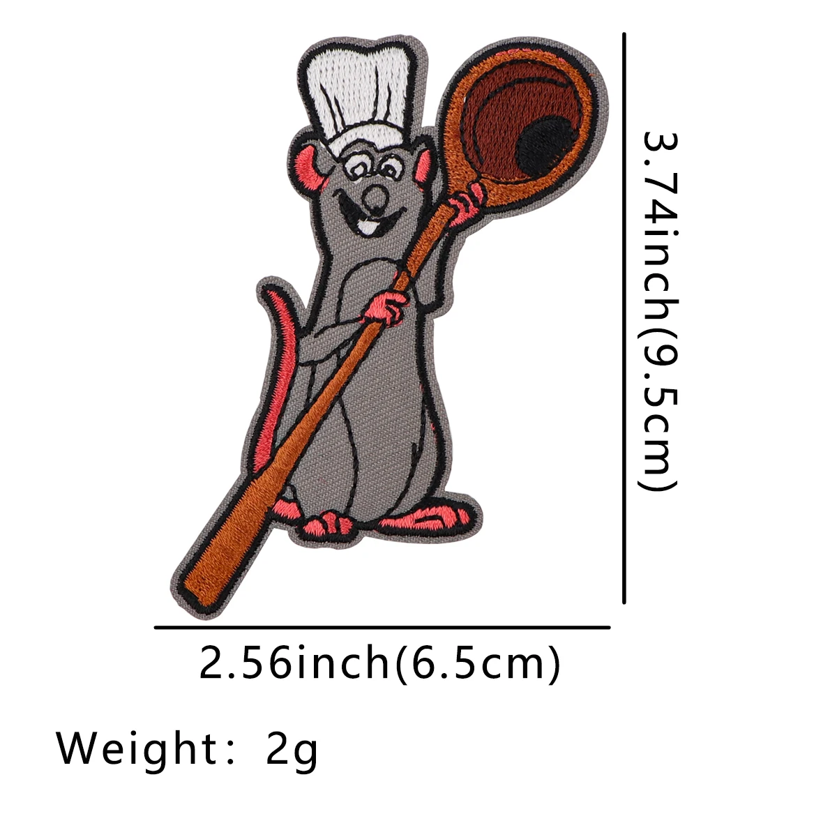 Mouse Chef Patches For Kids Clothing DIY Badge Adhesive Movie Cute Cartoon Embroidered Patches On Clothes Stickers Appliques