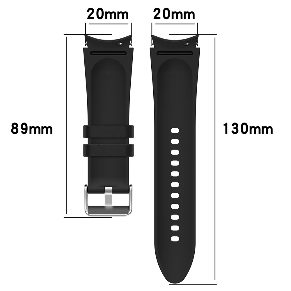 Leather and Silicone Hybrid strap for Samsung Galaxy Watch4 6 Classic 47mm 46mm/Galaxy Watch6 40mm 44mm Watch 5Pro Band Bracelet