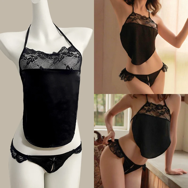 

Sexy underwear Sexy passion transparent backless Open-crotch no-slip pajamas Pure lust in bed Waistband uniform set