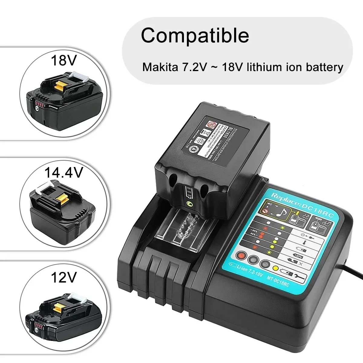 Backup Makita lithium battery, improved 18V battery, BL1860, BL1850B, BL1850, BL1840, BL1830, BL1820, BL1815, LXT400