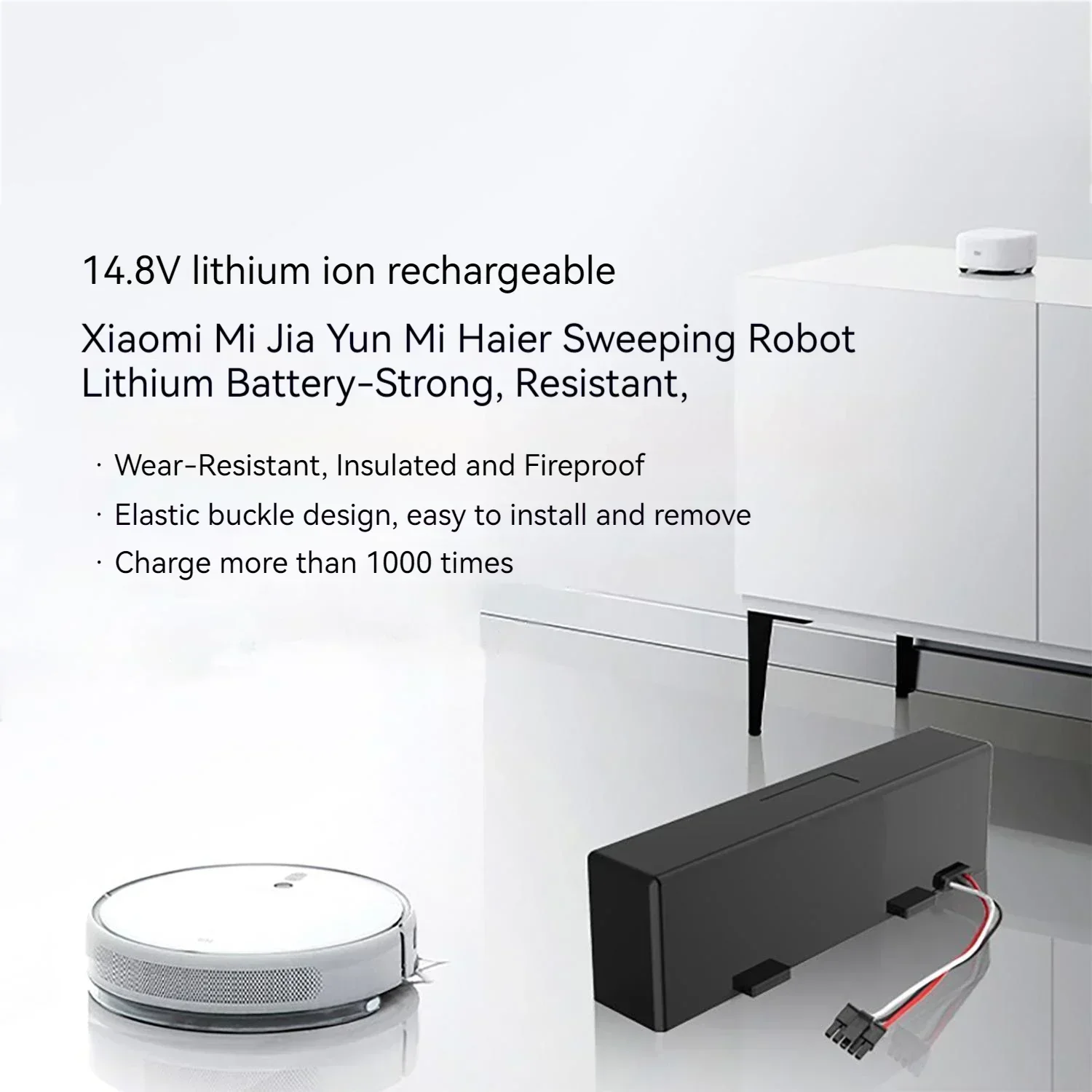 Brand-new14.8V 12800mah Xiaomi mop Pro robot vacuum cleaner battery replacement STYTJ02YM suitable for Yunmi MVVO1-JG Haier JX37