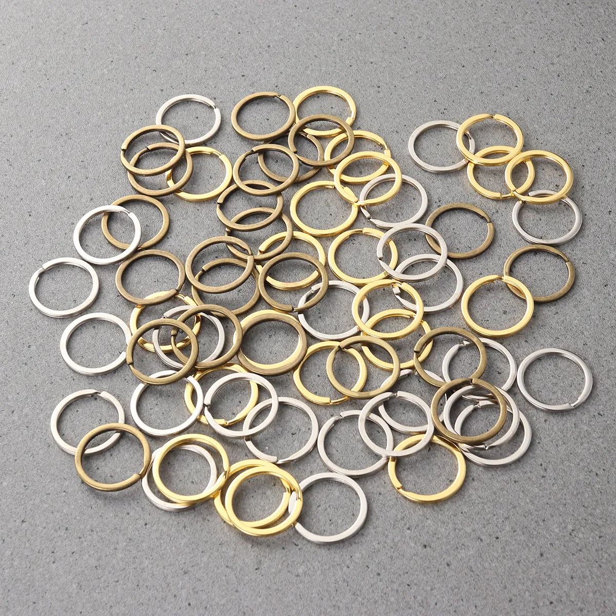 Stainless Steel Split Key Rings 60 Pack Flat Round Metal Key Holders Rust Resistant Secure Closure
