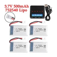 H31 Battery 3.7V 500mAh 752540 Lipo Battery And Charger For H107 H31 KY101 E33C E33 RC Drone Helicopter Spare Parts 3.7V Battery