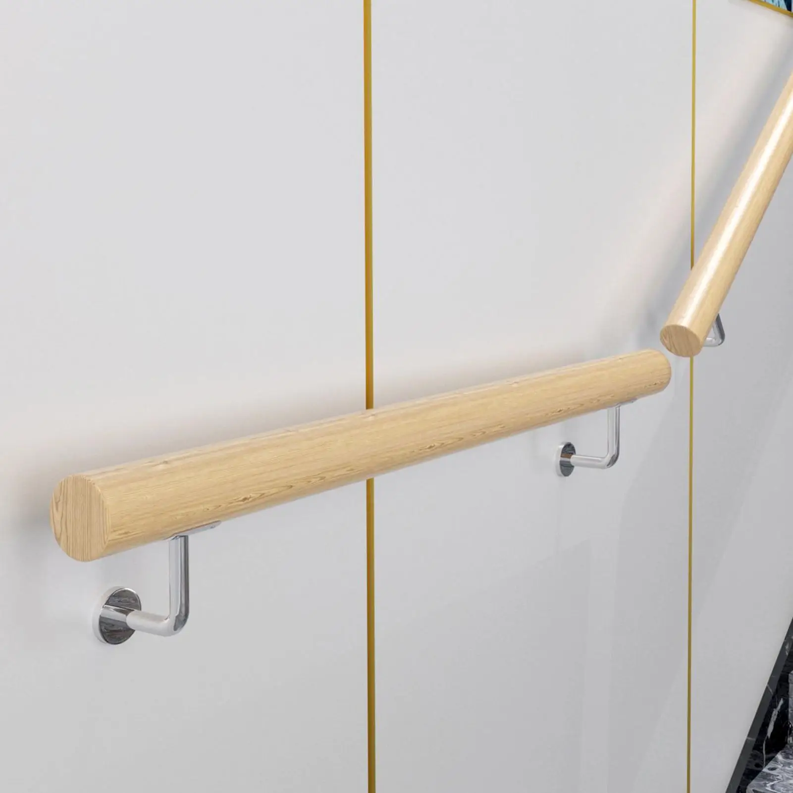 Wood Handrail Non-Slip Hand Railings Smooth Stair Wooden Handrail For Indoors Outdoors Balcony Doorway Porch Home