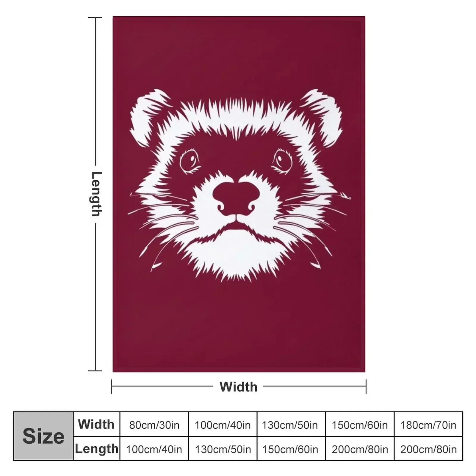 Ferret Face Graphic Illustration for Mom - Funny Ferret Lovers Gift Throw Blanket Decorative Beds Luxury Throw Blankets