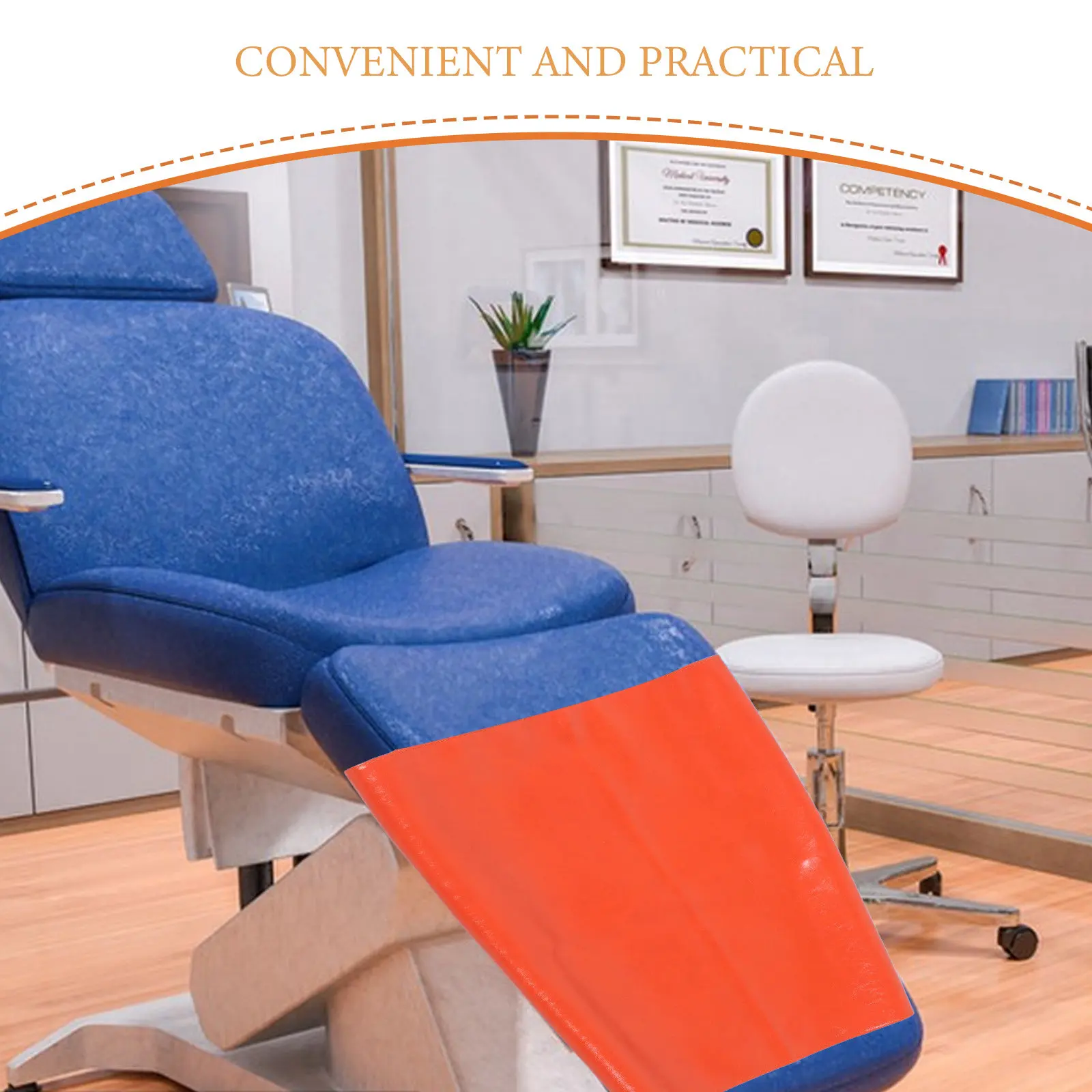 Dental Chair Foot Pad Orange Elastic Waterproof Washable Reusable Protective Cover Foot Cushion for Practice Use
