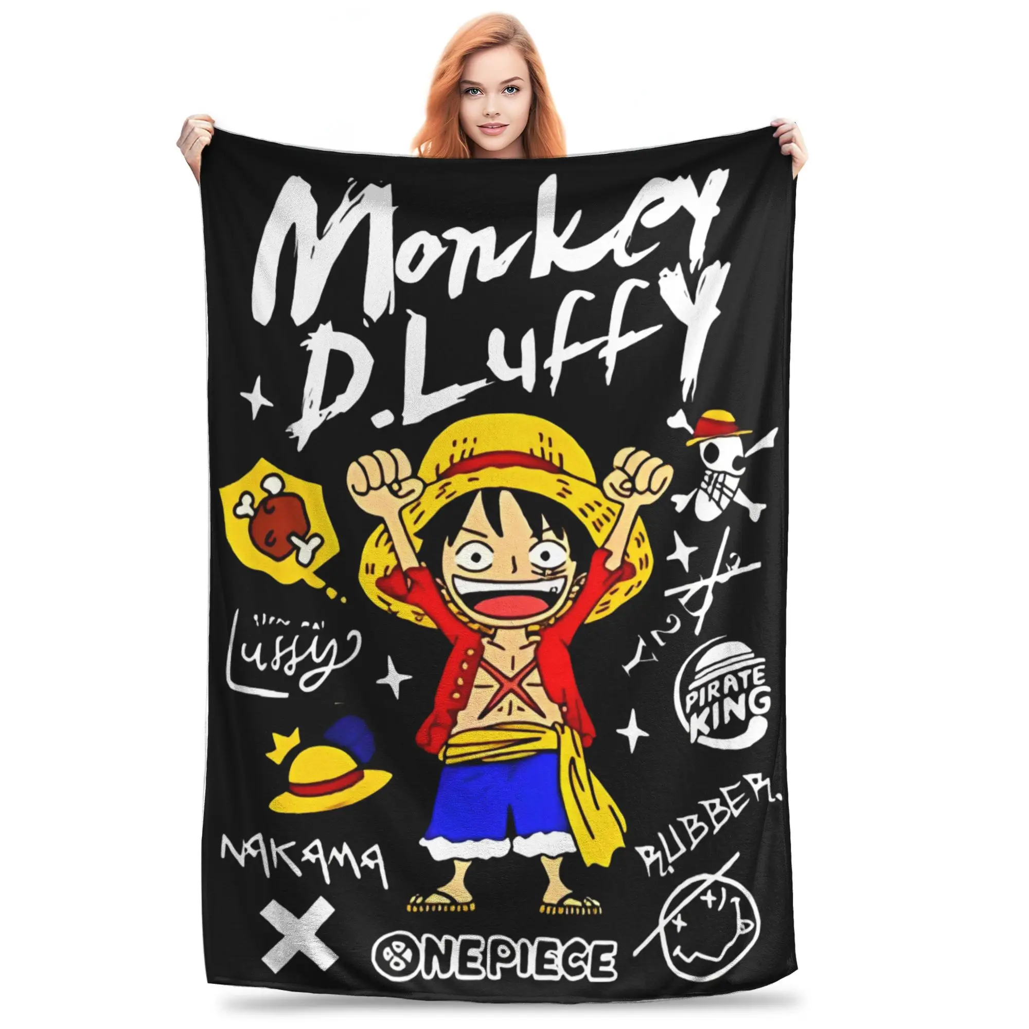 

one piece anime manga luffy Gift Blanket For Men Women Super Soft Warm Throw Blankets for Couch 50x60 Inches Multi-size