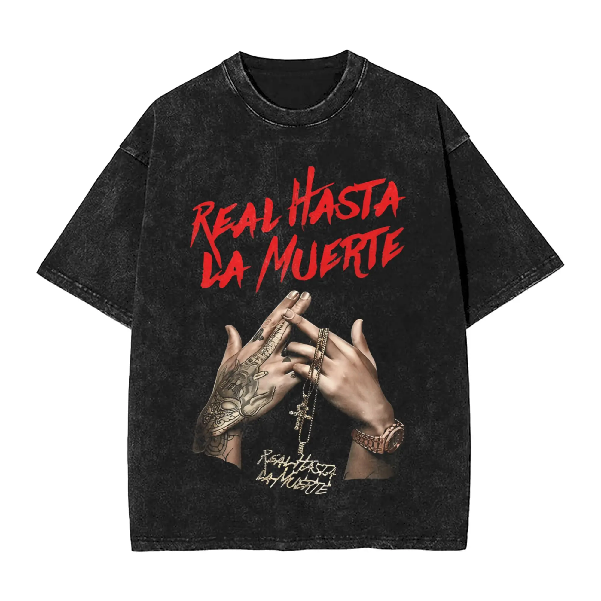 

Футболка Anuel AA, мужская музыкальная винтажная хлопковая футболка с круглым воротником, футболка с короткими рукавами, топы больших размеров