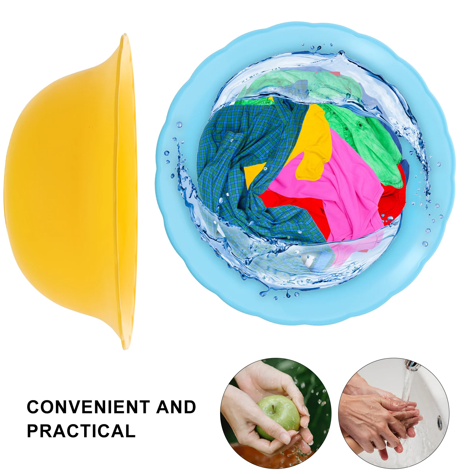 

6pcs Plastic Wash Basin Face Cleansing Round Bathroom Home Spa Basin 6 Colors For Travel Household Use