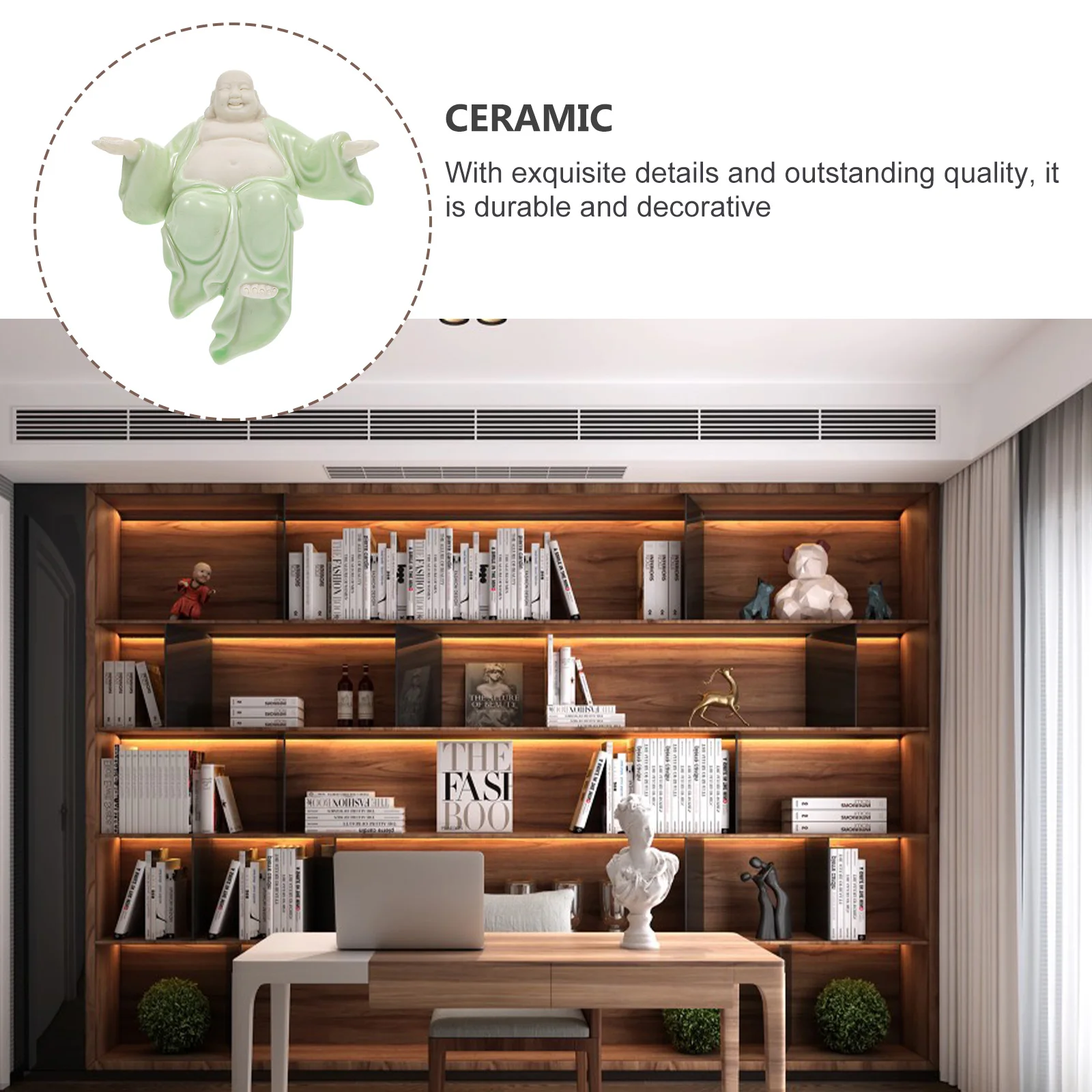 

Creative Ceramic Maitreya Porcelain Desktop Office Decor Artistic Housewarming Adornment Creative Ceramic Maitreya