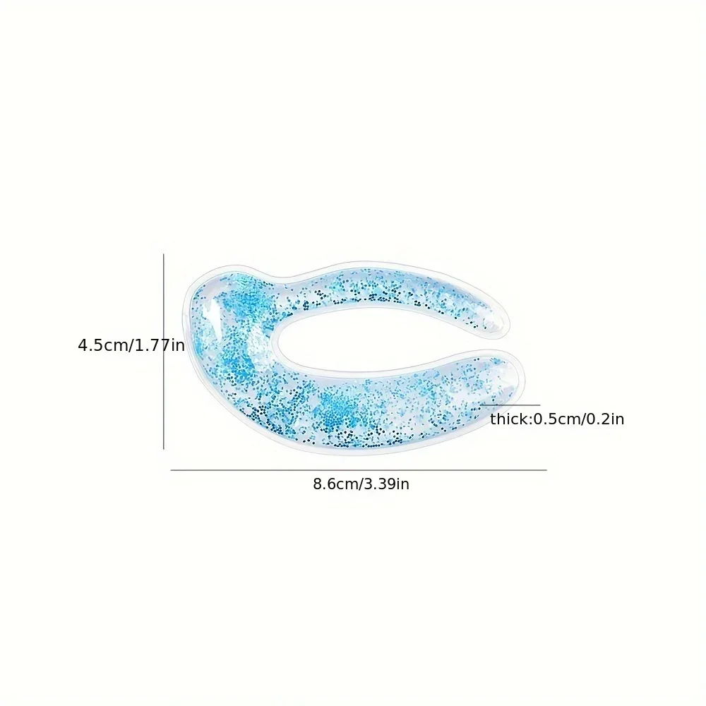 1 Pair Cold Compress Gel Eye Patch, Golden Onion Powder Sequins Cat Type, Physical Cooling, Double Eyelid Eye Cold and Hot