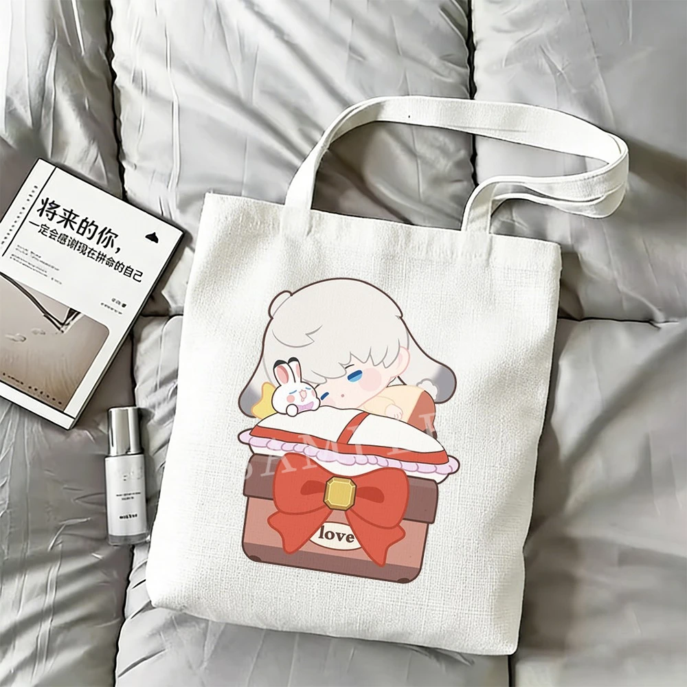 Love and Deepspace Xavier Lumiere Katzen Kaninchen 35x40CM Cartoon Leinentasche Shen Xinghui Anime Cosplay Alltagstasche Umhängetasche
