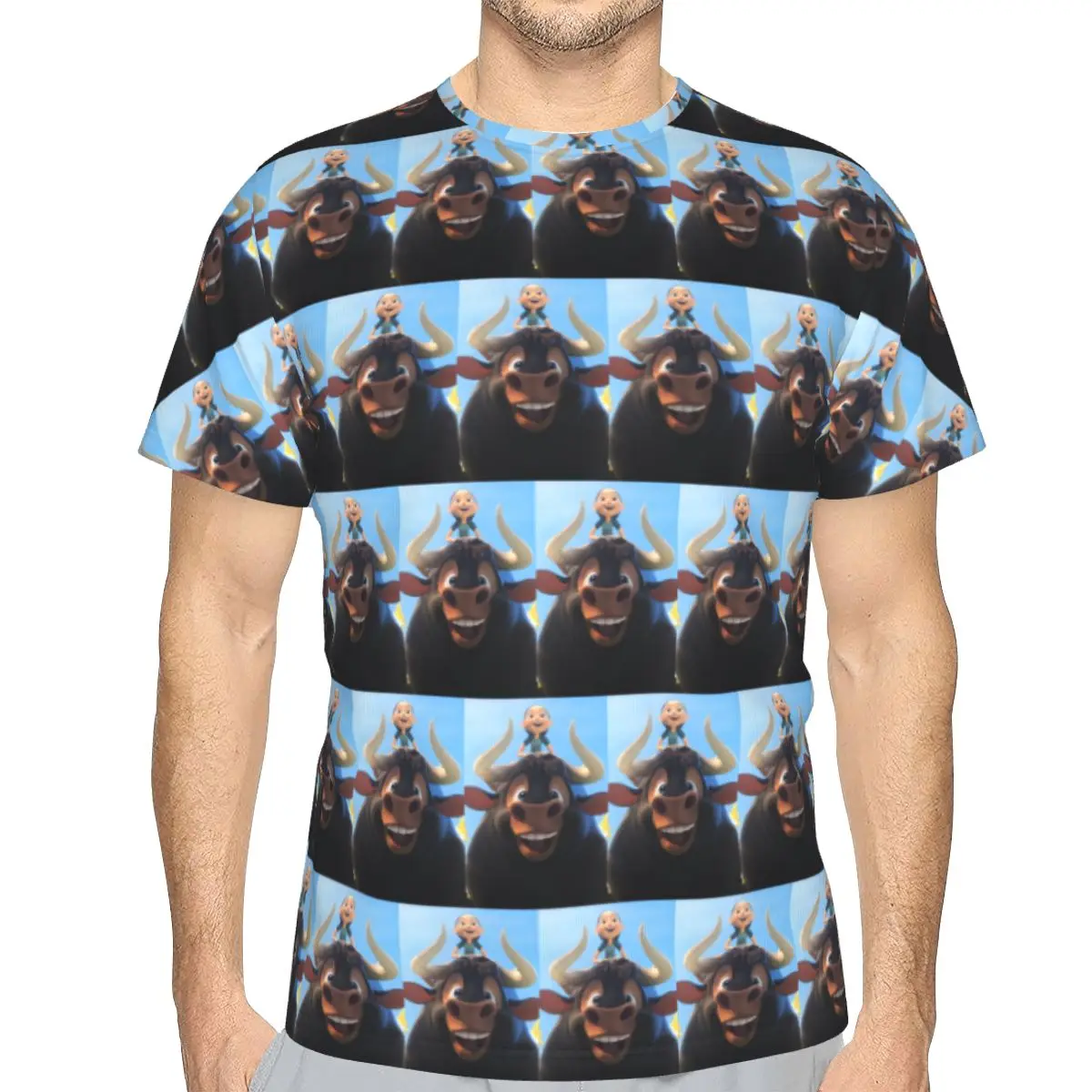 100% Cotton Ferdinand Animated Short Films T-Shirt Men's Classic T Shirt Men Round Neck Summer Shirts Tops