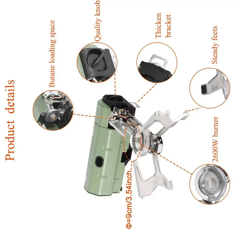 2600W Portable Folding Gas Stove for Camping Outdoor Hiking 