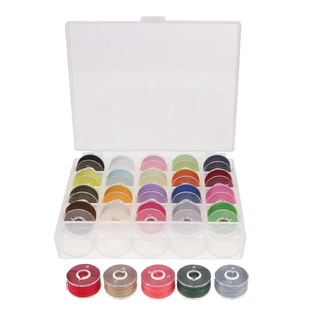 Bobbin Thread Polyester Thread Spools Set Clear Storage Case Bobbin Sewing Thread for Beginners