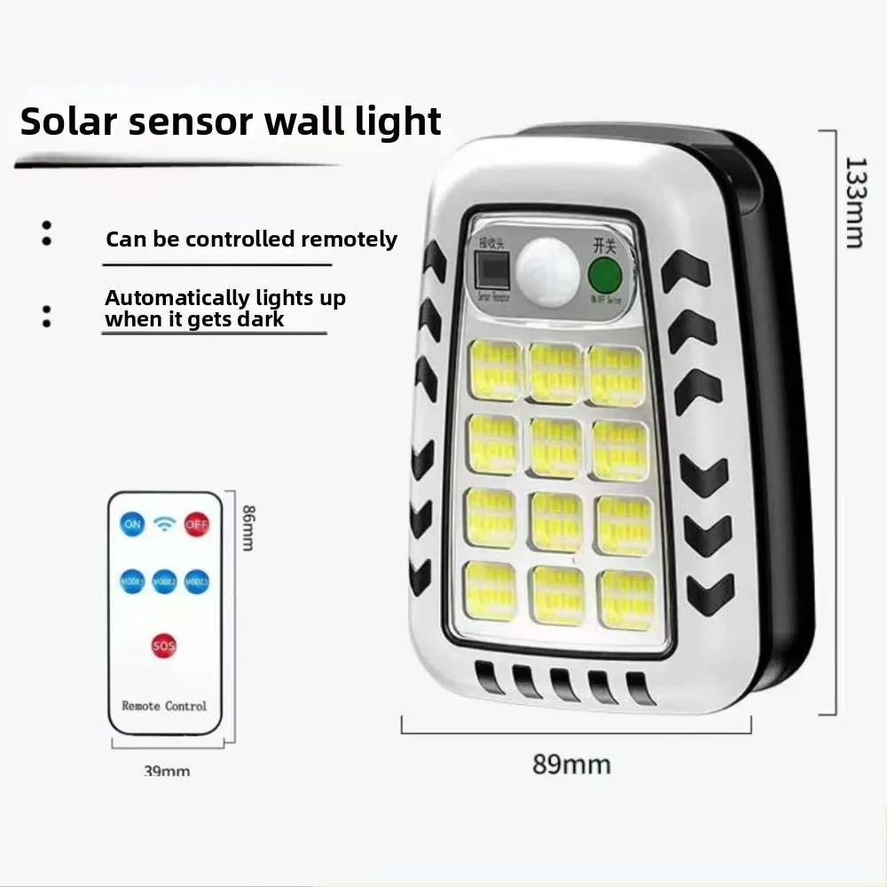 

Solar Wall Light Motion Sensor Waterproof Outdoor Home Floodlight Garden Lamp Remote Control for Yard Patio Security Lighting