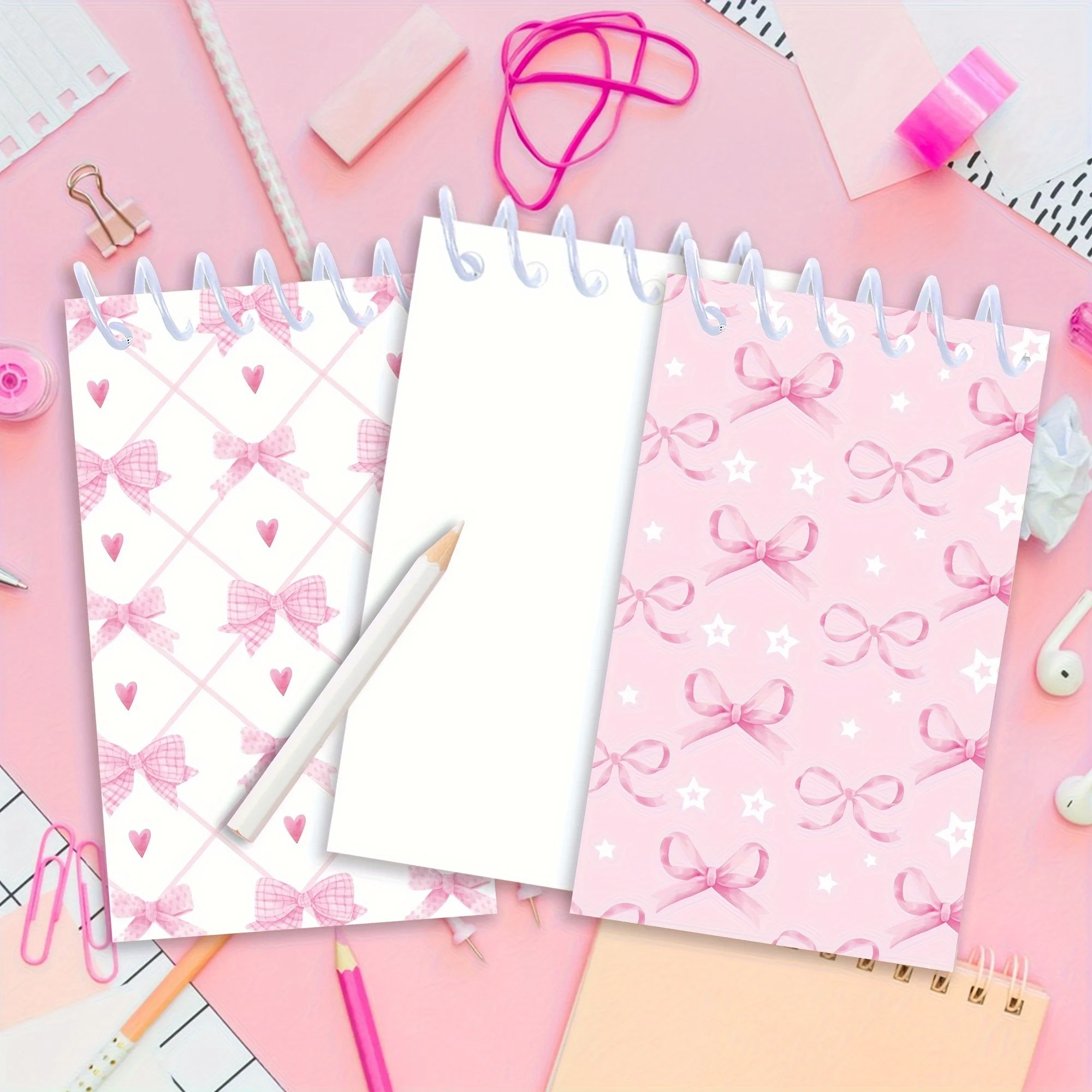 8 Stück Mini-Notizbücher im Bohemian-Stil mit rosa Schmetterlings- und Blumenmuster, Spiral-Taschennotizbücher, geeignet für dekorative Notizblöcke – Detail 8
