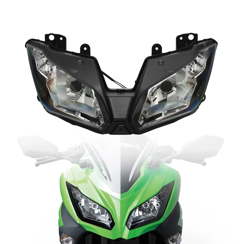 

Black Front Headlight Head Lamp Clear Lens For KAWASAKI NINJA 300 2013-2017