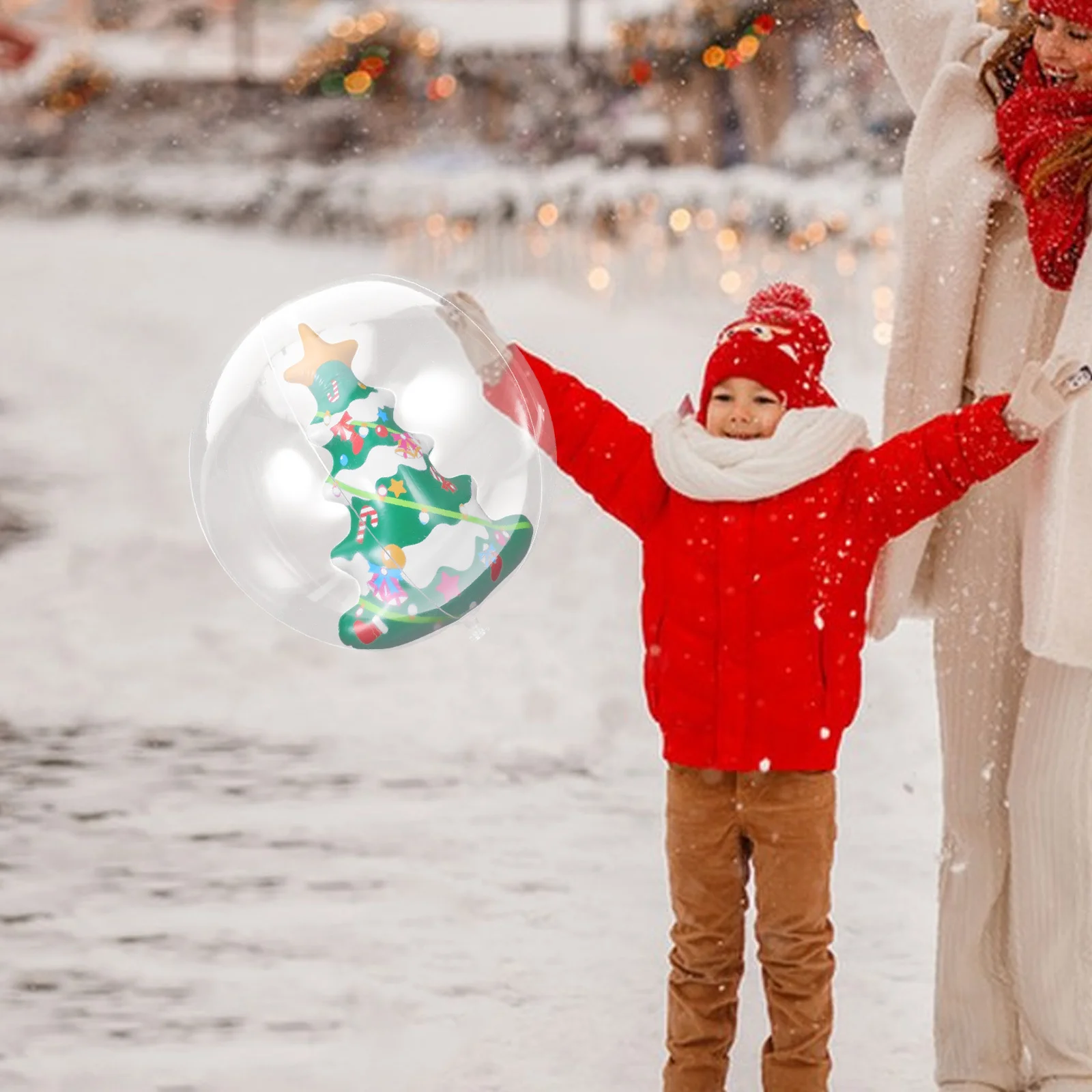 

Inflatable Christmas Ball 13.8 Inch Round Blow Up Decoration Uv Protected PVC Material for Outdoor Holiday Event Inflatable Xmas