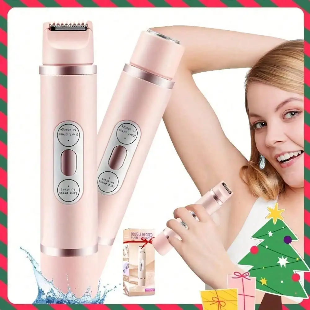 Dual-Head Two-In-One Electric Epilator for Women, Suitable for Private Areas and Full Body, Bikini Care, Wet and Dry Use