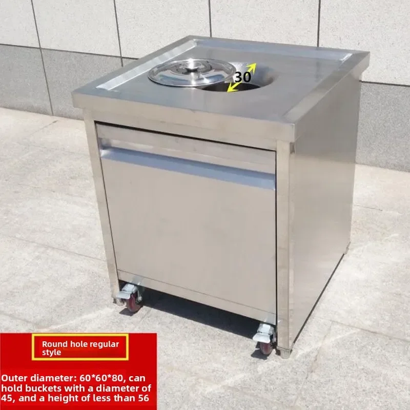 Commercial Kitchen Equipment Stainless Steel Waste Collection Cart Food and Garbage Recycling T for Restaurant Canteen