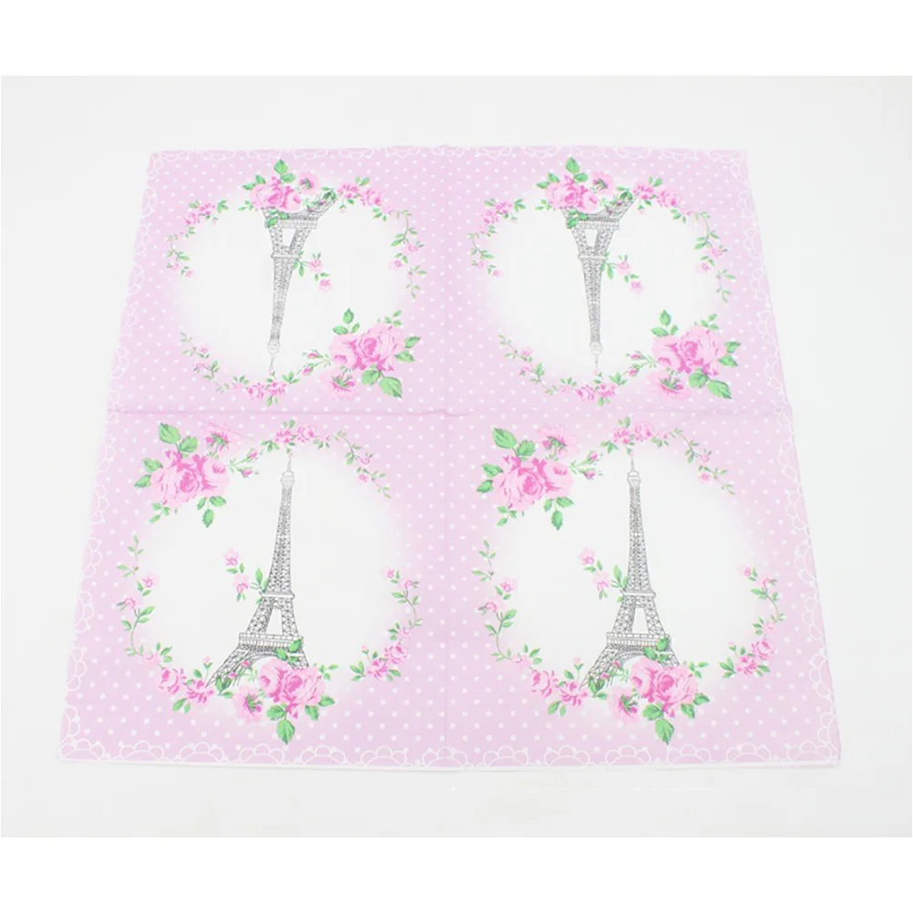 Serviettes décoratives en papier, imprimées, motif floral, cocktail, pour invités, fête, 40 pièces