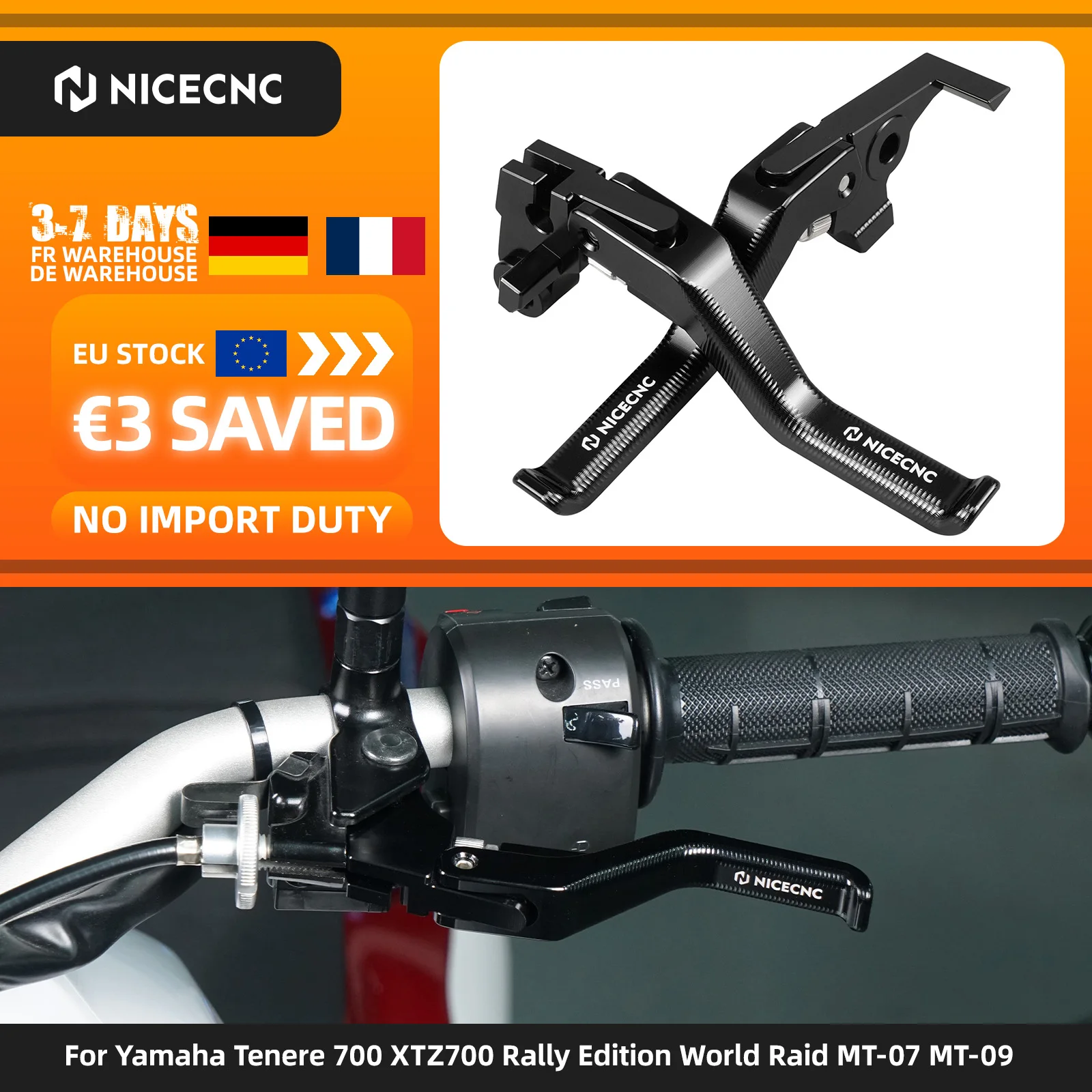 Für Yamaha Tenere 700 XTZ700 Rally Edition 2020-2025 MT-07 2018-2020 Kurzer Brems- und Kupplungshebel World Raid 2022-2025 XSR700 MT-09