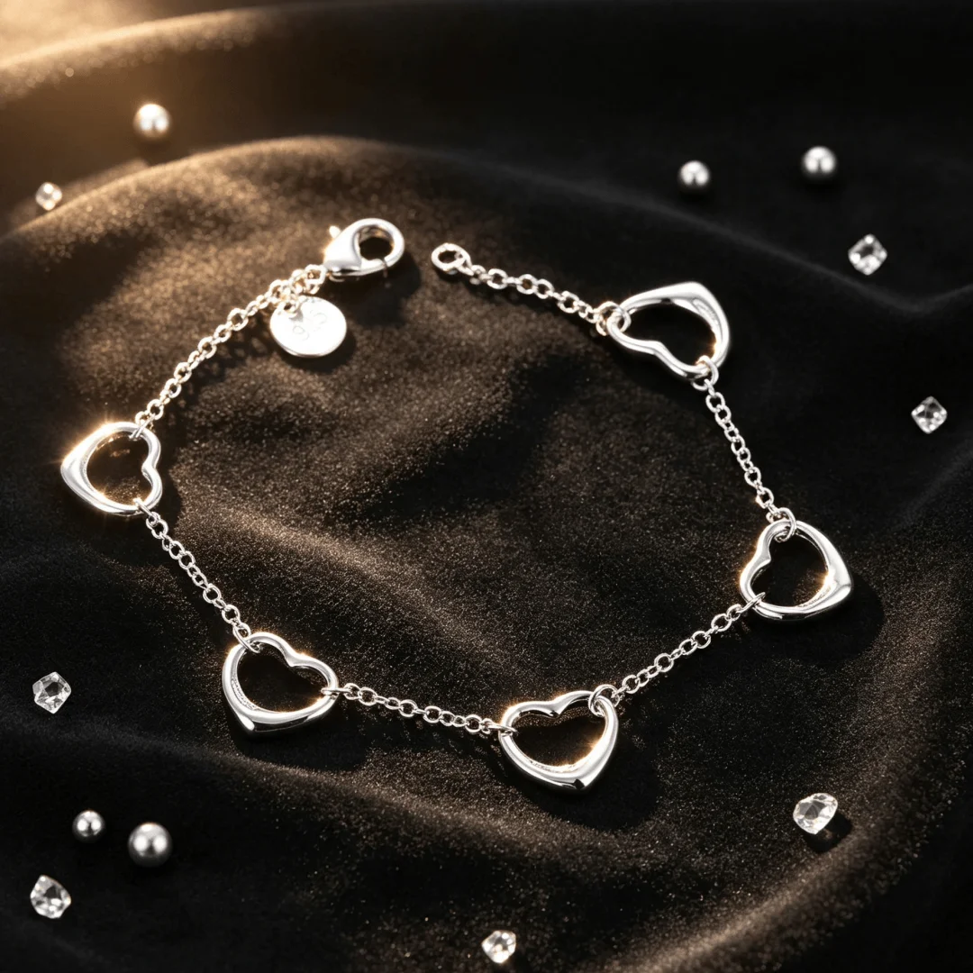 Special offer Fashion 925 Sterling Silver Bracelet for woman Special five heart chain Street Versatile jewelry Wedding gifts