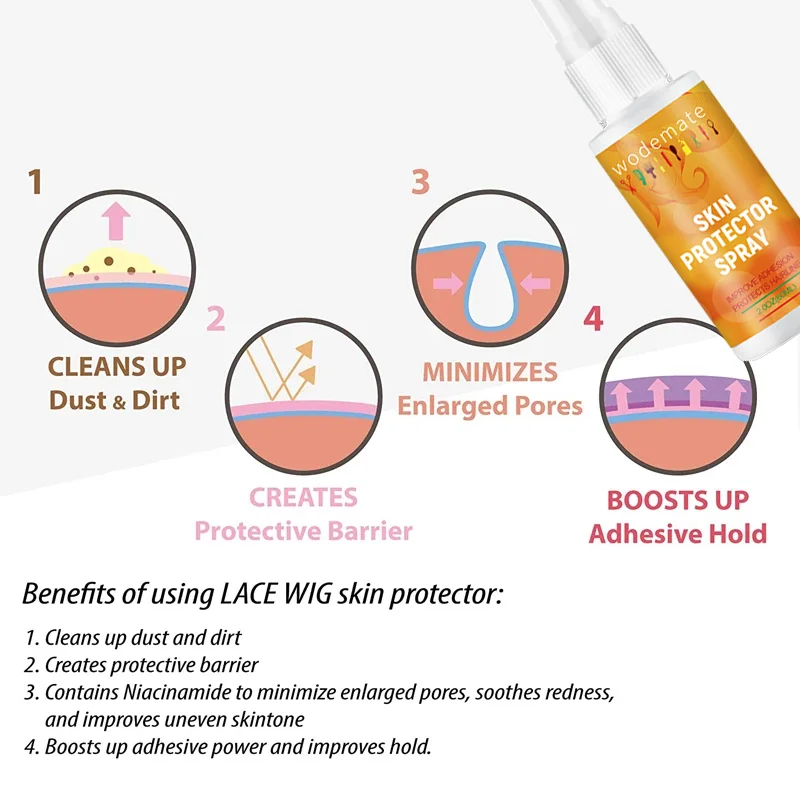 Wig Install Scalp Protector Lace Wig Skin Protector Spray Strong Hold Scalp Protection Spray For Wig Frontal Lace Glue Partner