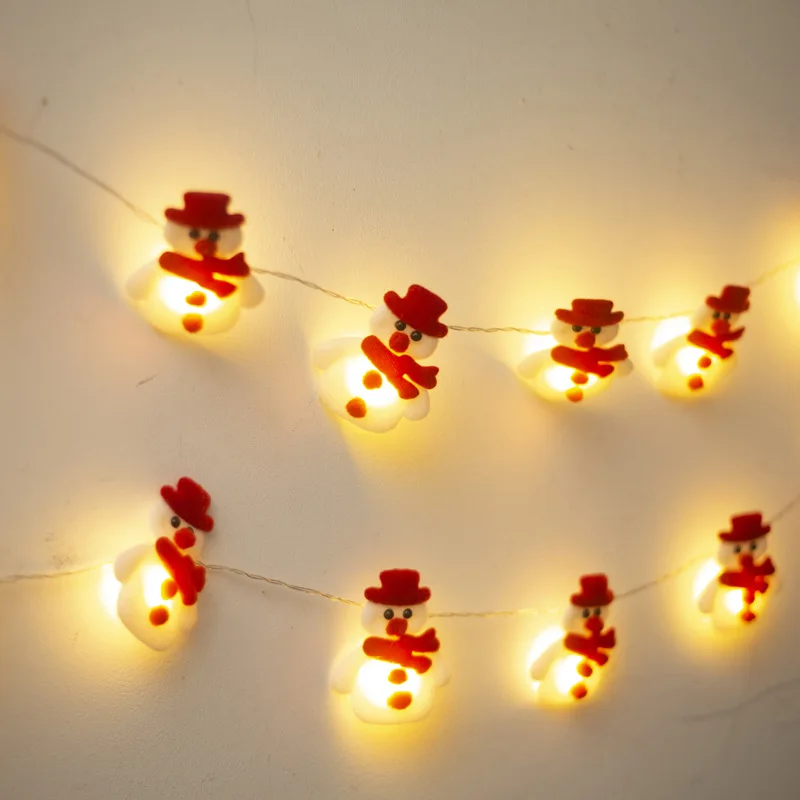 

loween Cisas Snowman Plu Light String Room Decoration ape LED Light Cisas Tree Decorative Fairy Lights