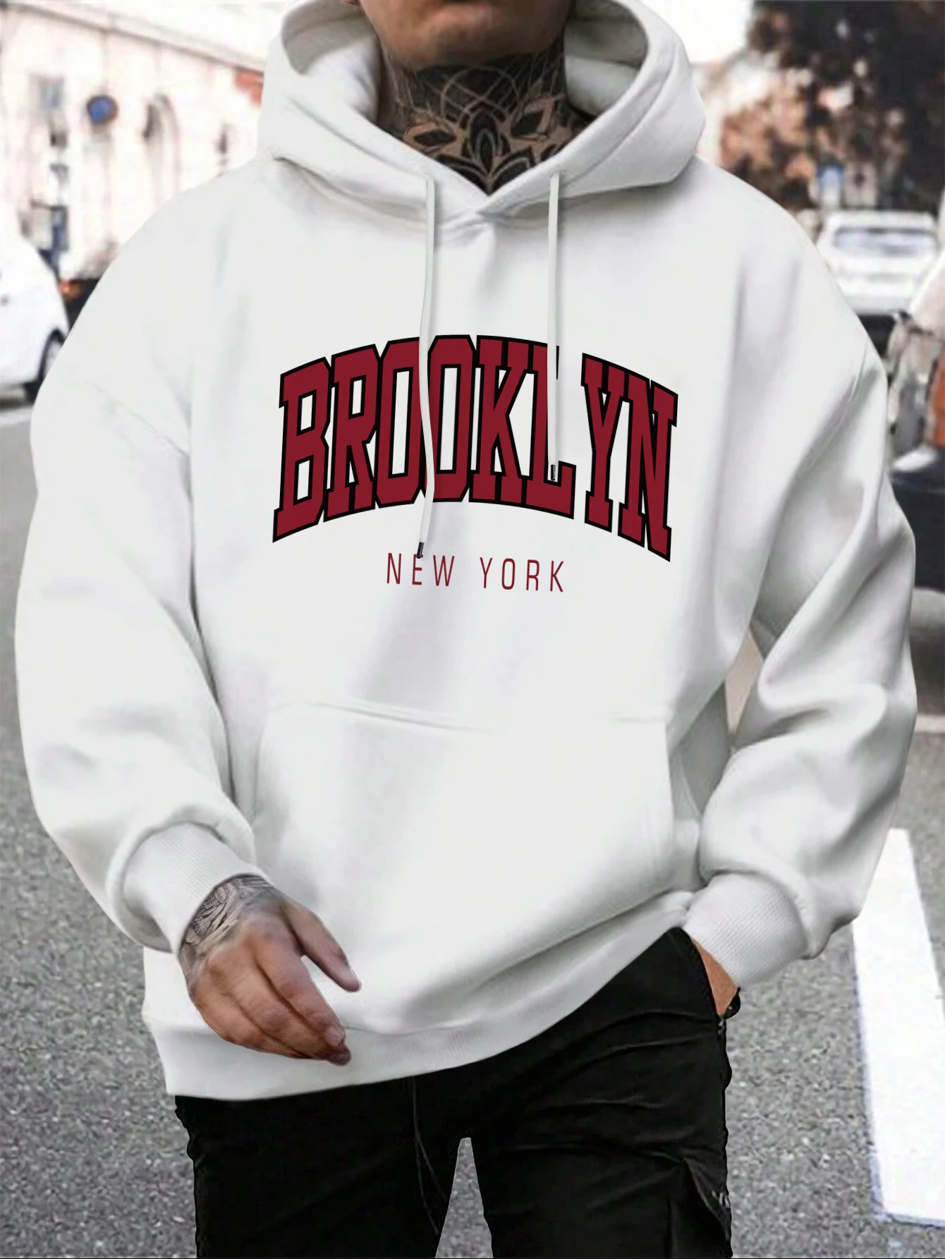 Brooklyn New York Printed Sweatshirt Men Harajuku Comfortable Hooded Fashion Soft Hoodies Autumn Fleece Warm Clothes