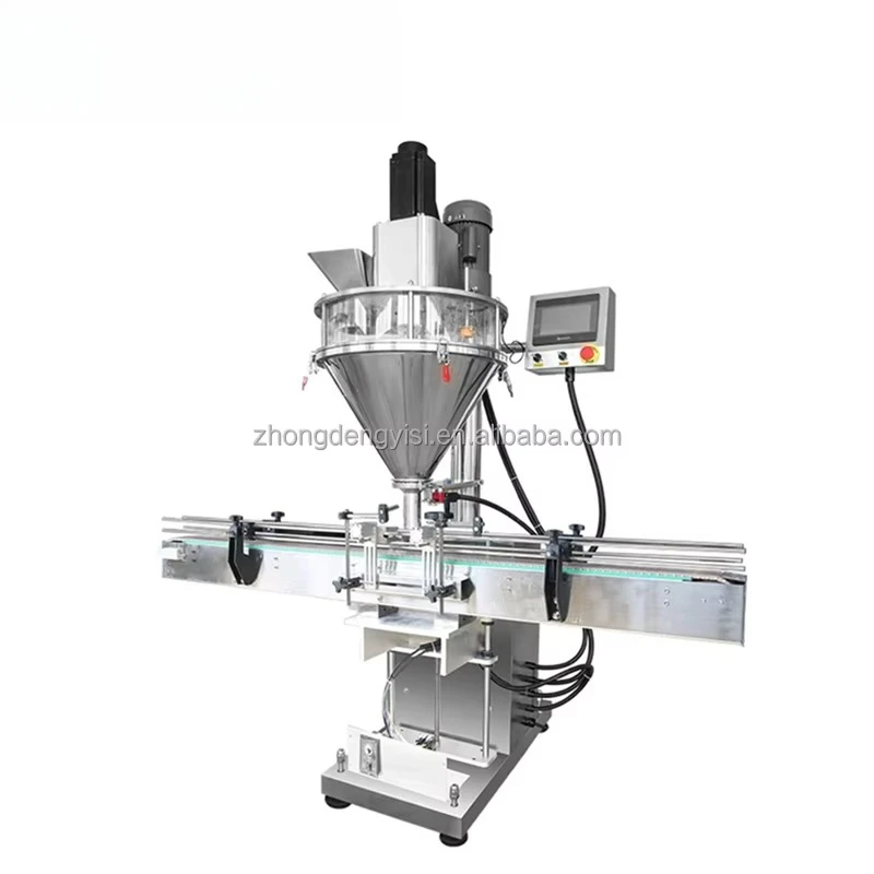 آلة تعبئة كهربائية شبه أوتوماتيكية مع موزع دقيق ناقل لآلة تعبئة زجاجات المسحوق الصناعية #1