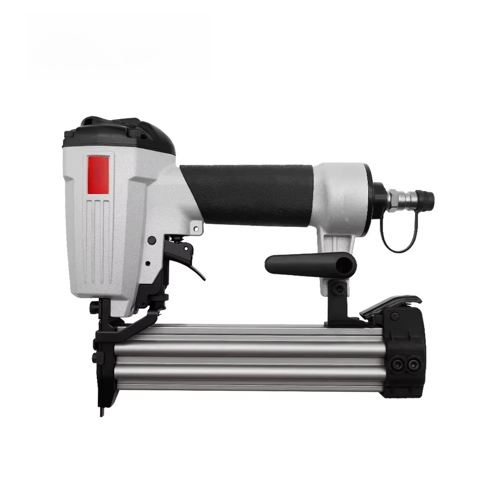 

F3225 Прочный алюминиевый пистолет для гвоздей 2-в-1/степлер для внутреннего декора 10-32 мм, прямые гвозди 13-25 мм, U-образные скобы, деревянная мебель