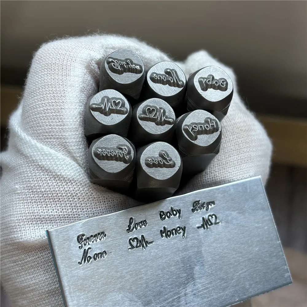 6mm Love Heart Pattern Metal Stamping Punch Wish Letter Puncher DIY Logo Jewelry Stamp Metal Carving Tool Leather Silver Craft