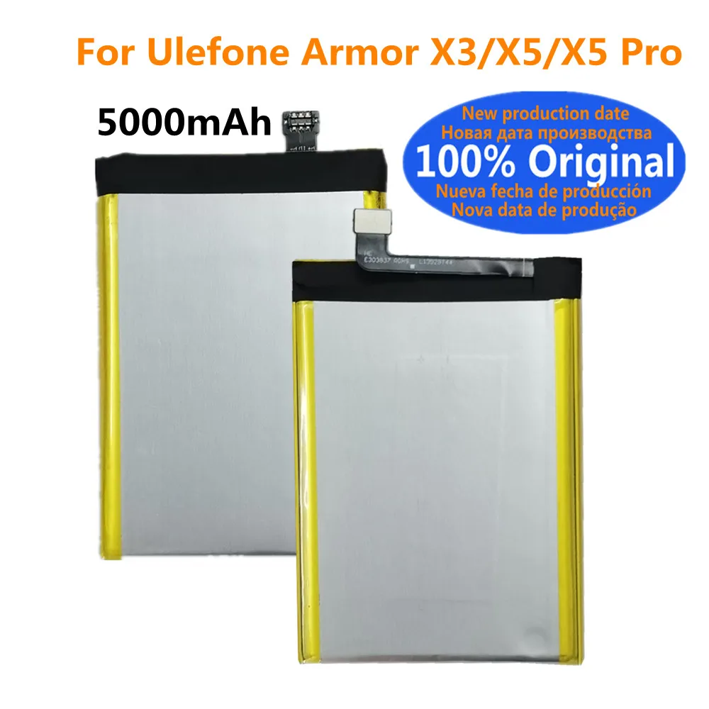 

New 100% Original Battery For Ulefone Armor X3 X5 / X5 Pro 5000mAh Phone Battery Bateria + Tracking Number