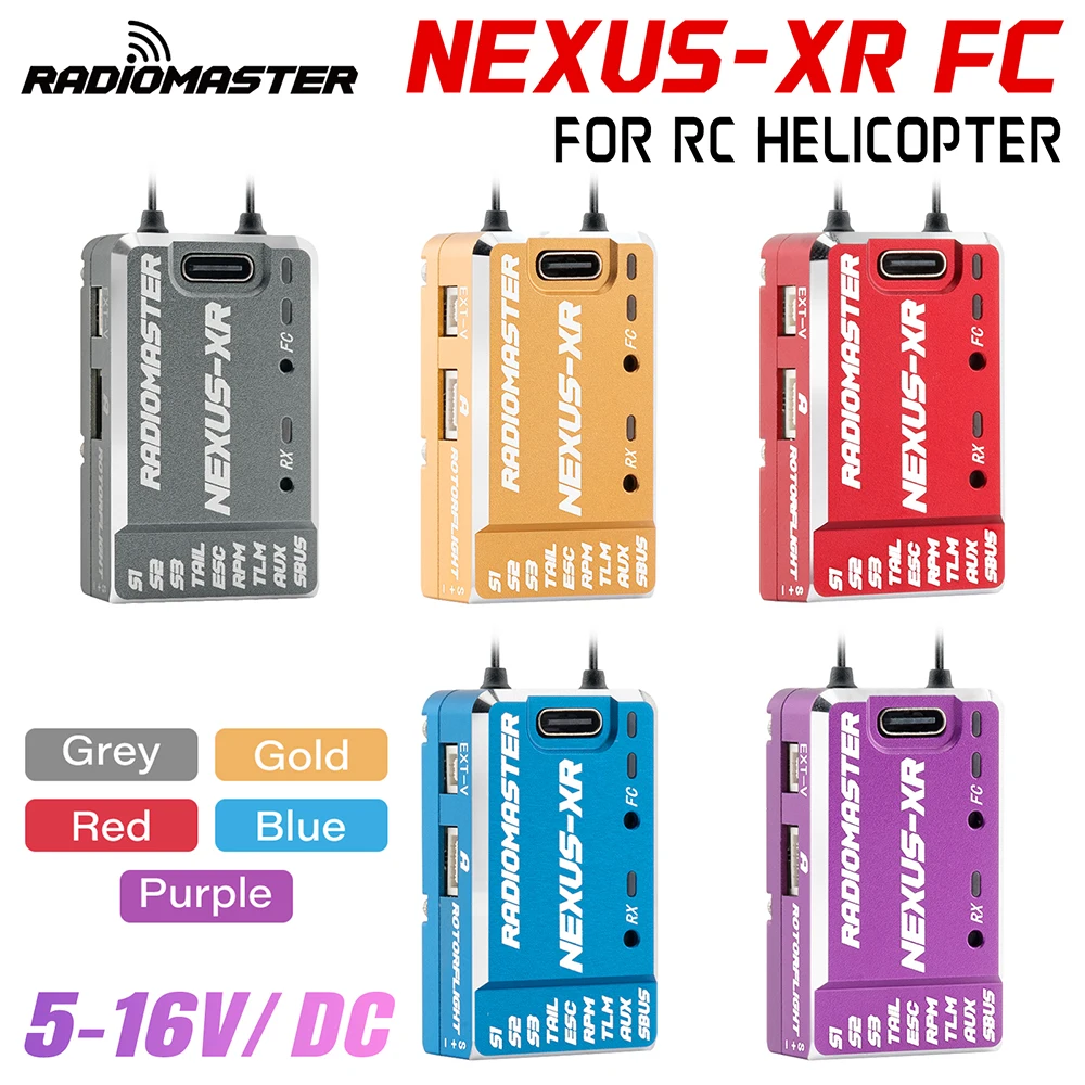 Sterownik lotu RC NEXUS-XR do helikopterów, 2.4GHz, 5-16V/DC, 256MB Flash, ICM42688P, 6-osiowy żyroskop MEMS do helikopterów RC