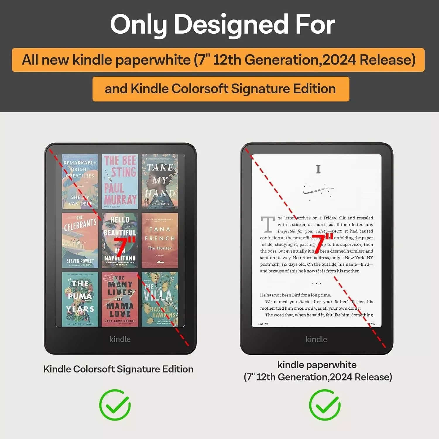 For Kindle Paperwhite 2024 12th Gen 7.0 inch Tempered Glass Screen Protector Colorsoft Signature Edition 2024 Protective Film