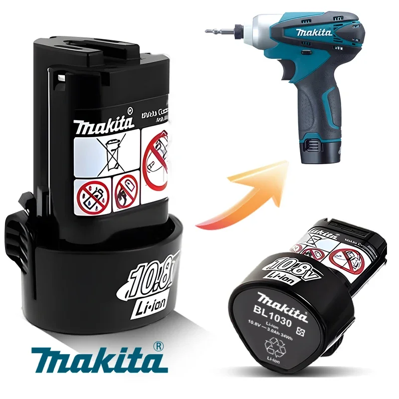 

Оригинальный аккумулятор Makita 10,8 В BL1013 BL1020 BL1030, DF030D Зарядное устройство Makita 10,8 В/12 В, сменный инструмент 10,8 В MakitabatteryBL1030