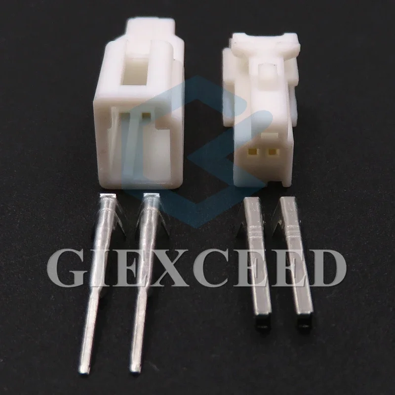 2 Sets 2 Pin Automotive Rearview Mirror Maleplug Female Socket 0.7 Seires Auto Unsealed AC Assembly Wiring Cable Connector