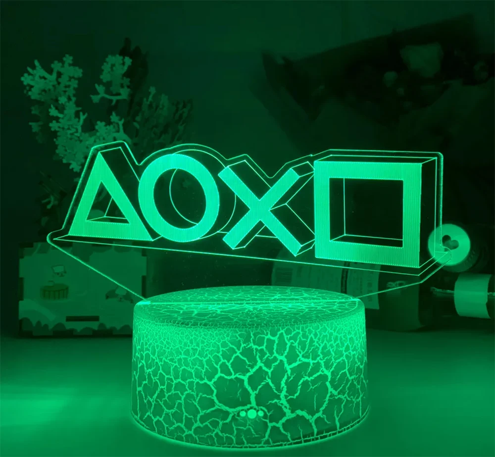 For Playstation Logo LED Game Icon Light 3D Illusion Night Lamp Cool Gaming Room Desktop Setup Light Desk Decoration Backlight