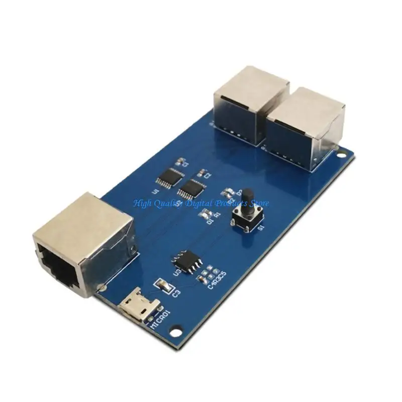 U2JE Desk Access RJ45 Ethernet Line Sharer with Manual Button Control