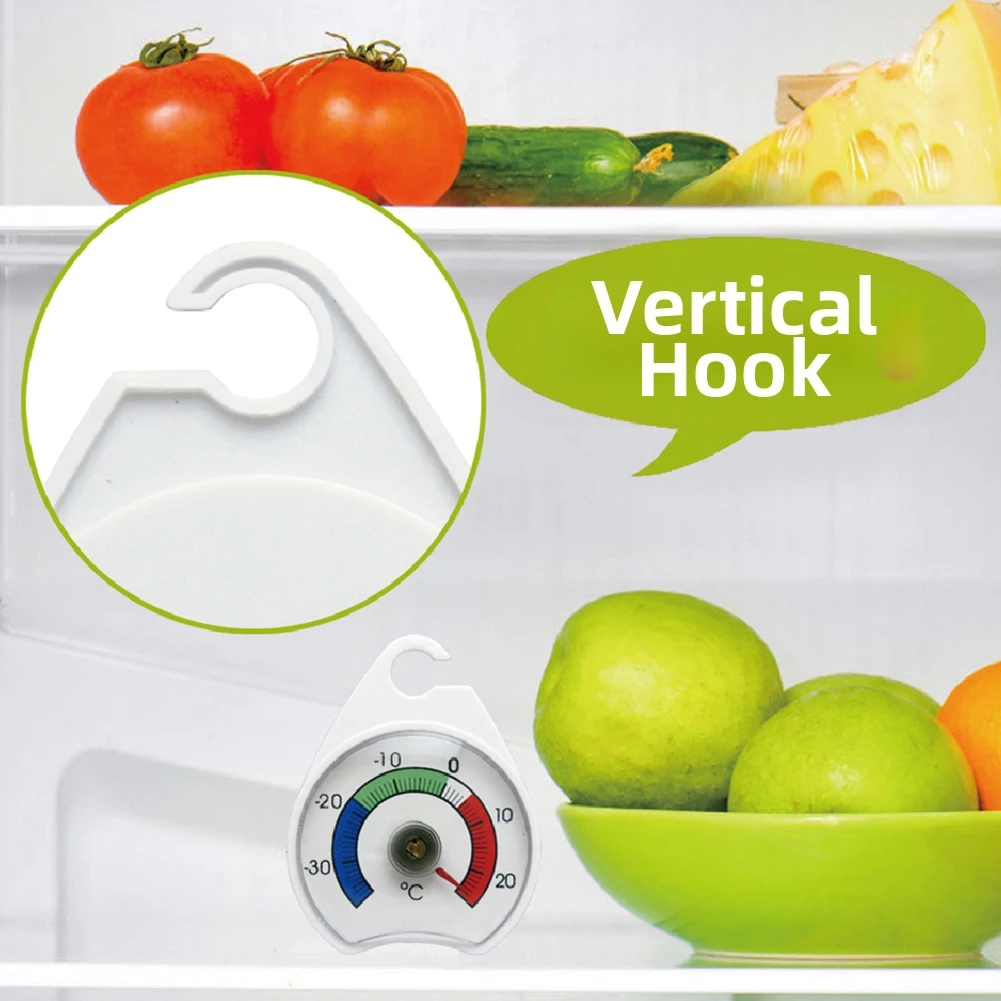 For Kitchen Home Fridge Monitoring White Fridge Thermometer Dial Thermometer Accurate Monitoring Compact Design