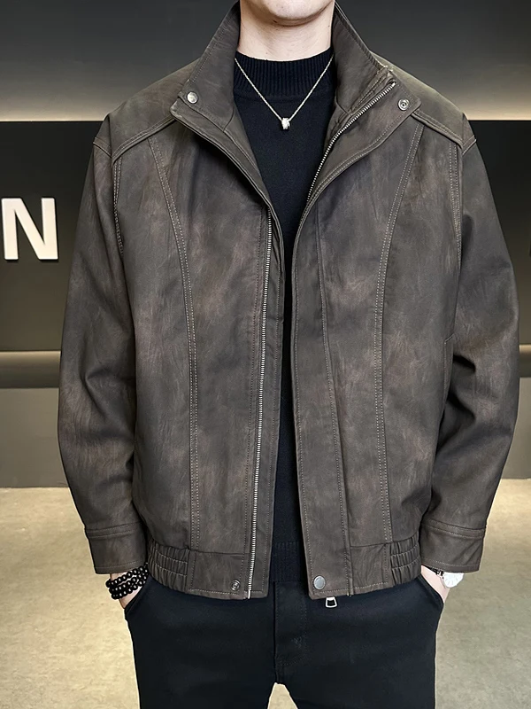 

Мужское байкерское пальто Sli Jaet с воротником-стойкой, модное повседневное длинное пальто Sve, теплая верхняя одежда для молодых мужчин, пальто