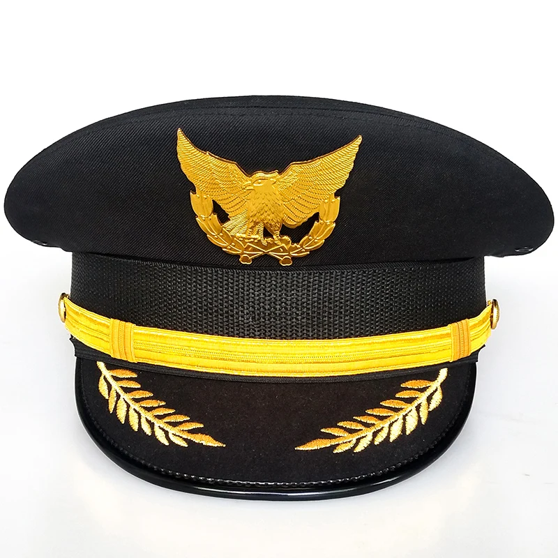 Designer originale di marca Capitano Big Cornice Cap Pilota dell'aviazione Sicurezza Ferrovia Big Cap Vendita calda