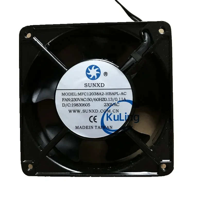 Original SUNXD Taiwan MFC12038A2-HBAPL-AC 12038 220V AC High-End Fan for Electronics Cooling