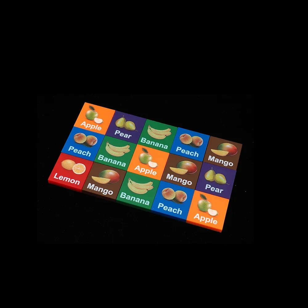 MOC 10 قطعة التراص 3068 الأبجدية تعليم الطوب الفواكه المطبوعة نمط ألعاب مكعبات البناء الكبار بنين أطفال هدايا عيد